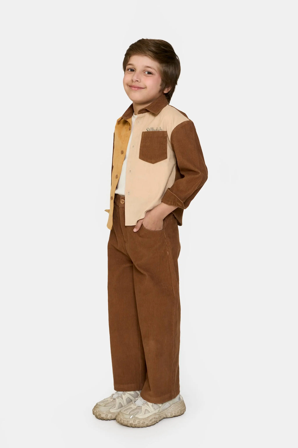 Panelled Cord Overshirt