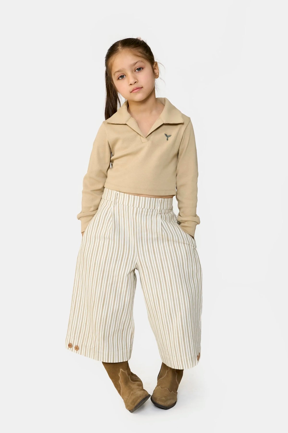 Striped Wide-Leg Culottes