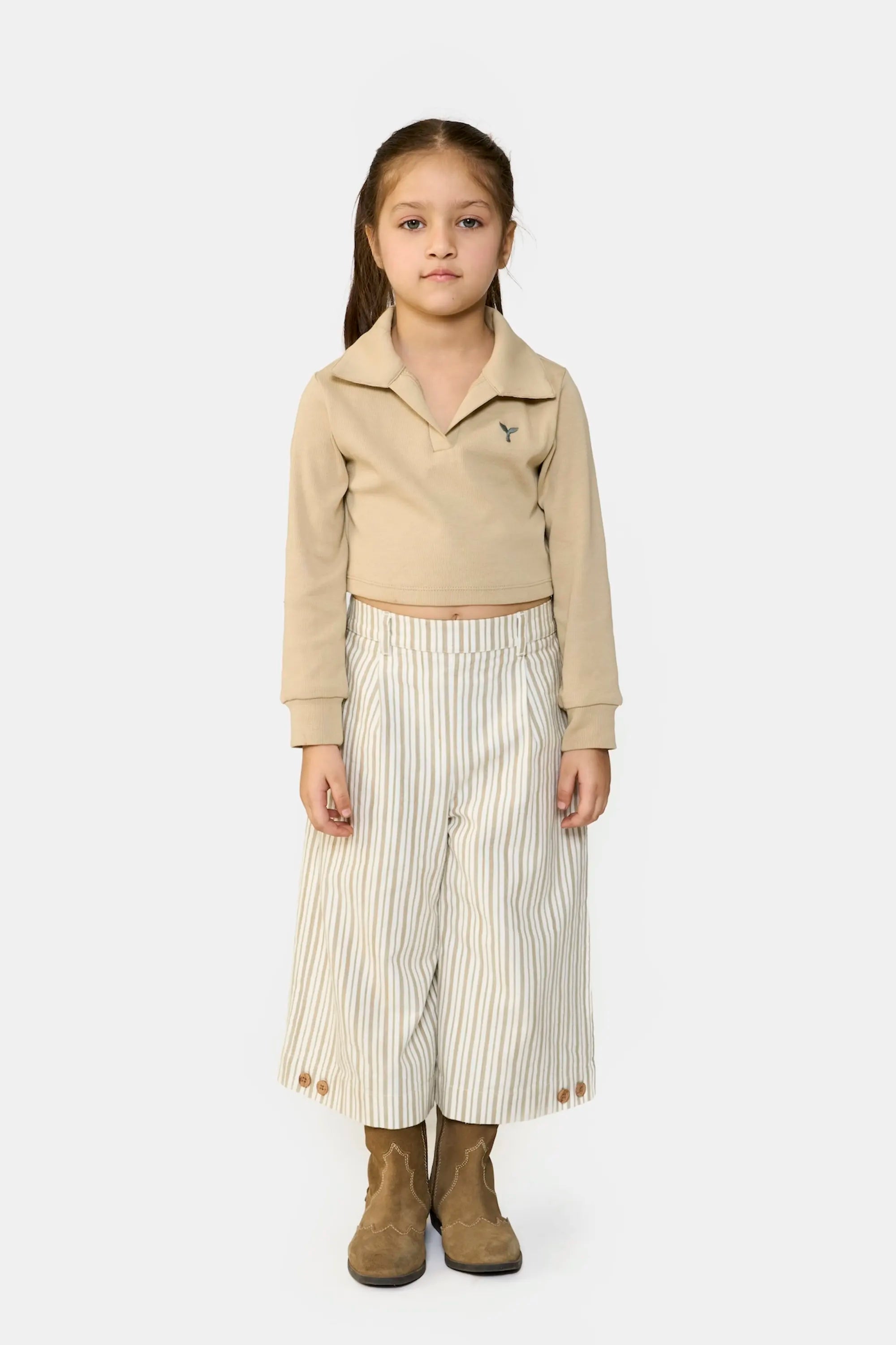 Striped Wide-Leg Culottes